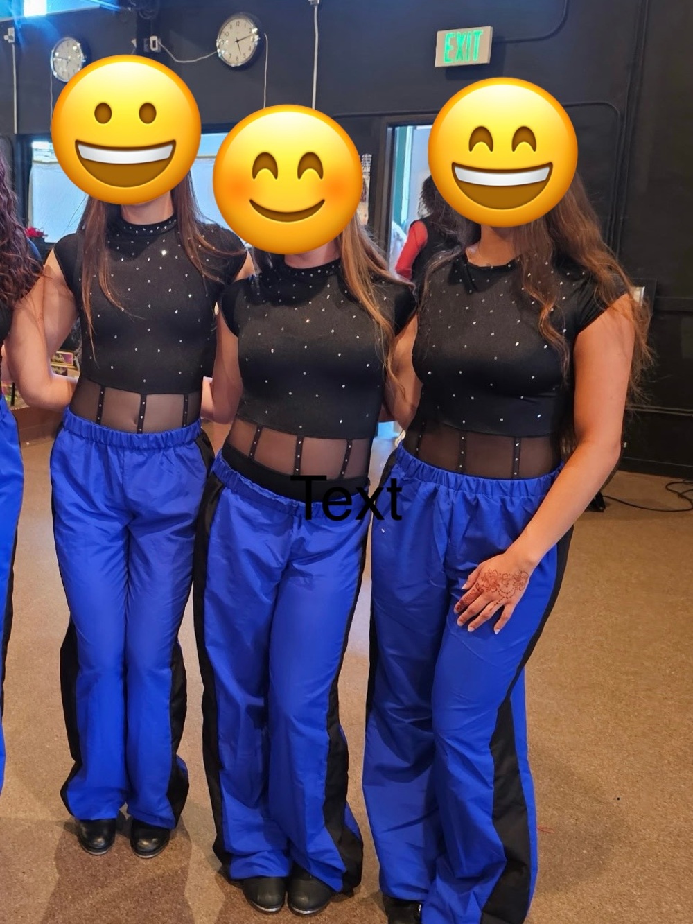 Weissman Royal Blue Track Pants with Black Side Panels. Worn for Tap Dance
